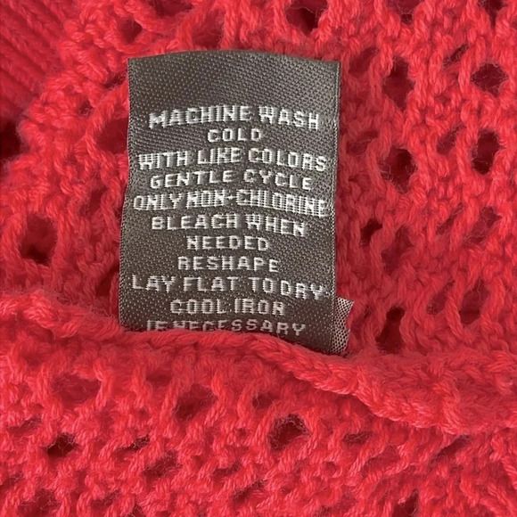 89th & Madison Orange Open Front Knit Cardigan/Sweater Size Large - Picture 5 of 5